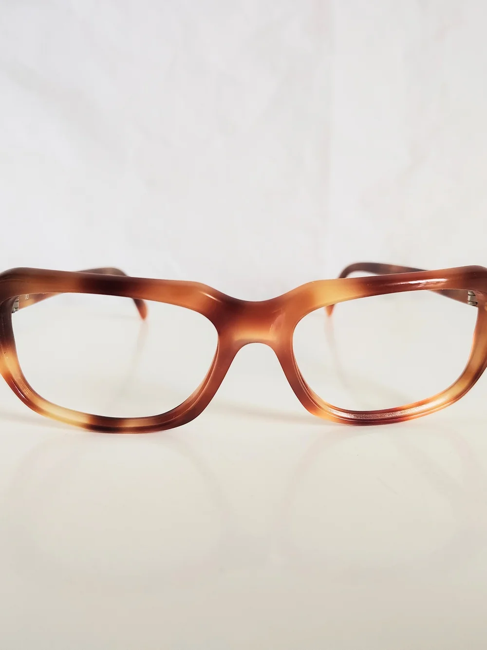 Vintage Binocle Orange Tortoiseshell Acetate Eyeglass Frames Squarish Retro